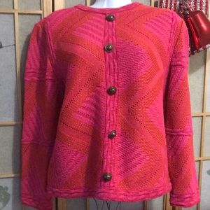 Thickly Knitted Pink and Orange Blouse